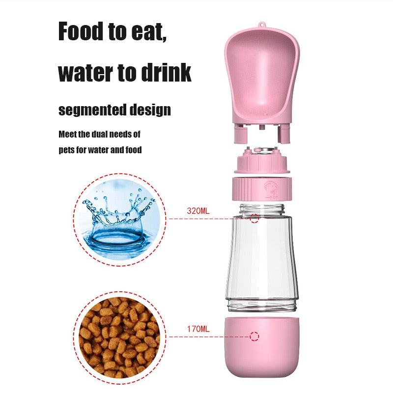 Pet Travel Water and Feeder Bottle