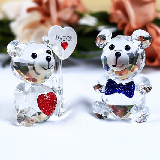 Romantic Bear Crystal Figurine