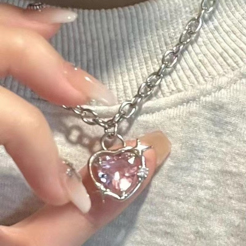 Necklace: Peach Heart Pendant