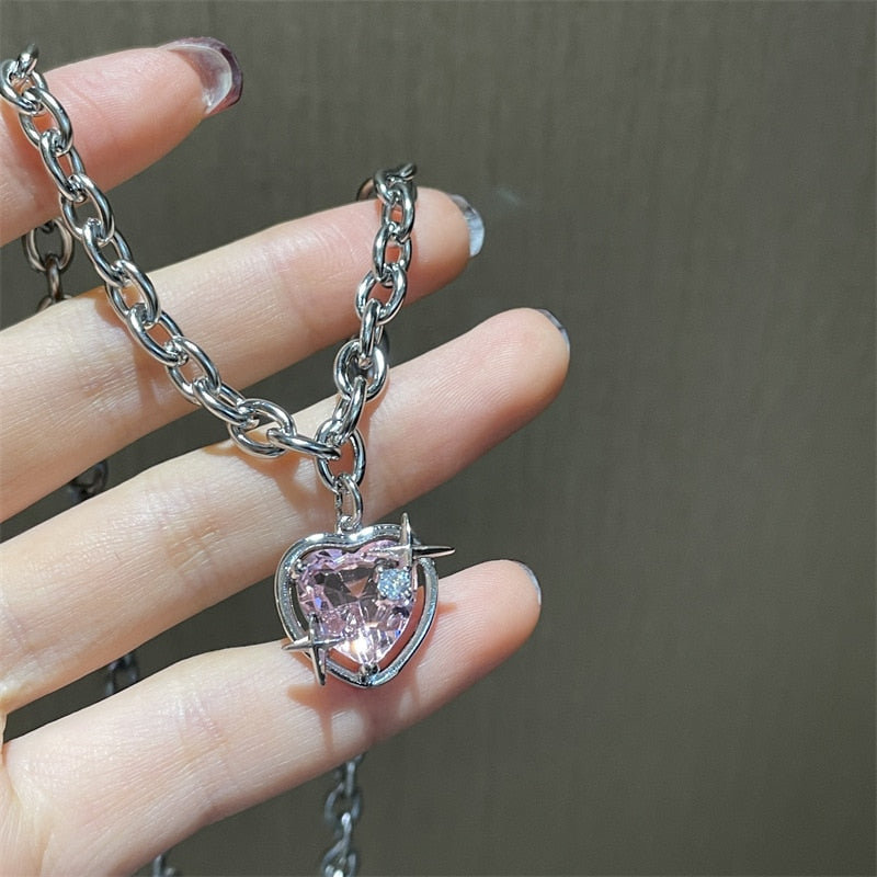 Necklace: Peach Heart Pendant